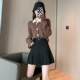 Black pleated skirt autumn 2025 new autumn winter design flask abdomen zipper high -waisted half body skirt A -line skirt