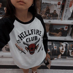 Stranger Things Merchandise Same Style Printed Long-Sleeve T-Shirt Hellfire Club Unisex Cosplay Clothing for Spring and Autumn