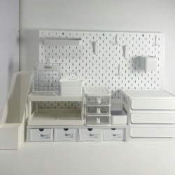 Mini Storage Box Small Desktop Desk Drawer Type Dormitory White ins Desk Arrangement Storage Rack Desk Mat Tablecloth