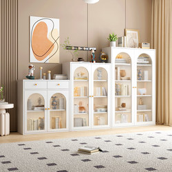 Steel Bookcase for Home Use, Multi-Layer Floor-Standing Children's Bookshelf, Dust-Proof Storage Cabinet for Living Room, Iron Art Storage Cabinet, Metal Cabinet