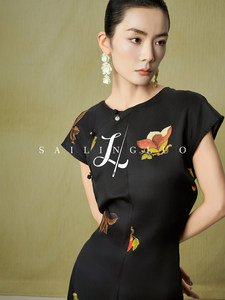 
sailingluo26 new printed cheongsam improved dress new Chinese style women's long skirt skirt