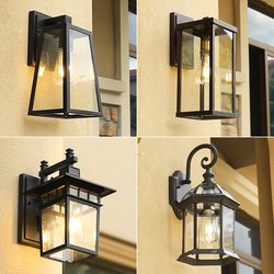 Outdoor Waterproof Wall Lamp Solar Outdoor Villa Corridor Courtyard Lamp Exterior Wall Garden Retro Balcony Gate Wall Lamp