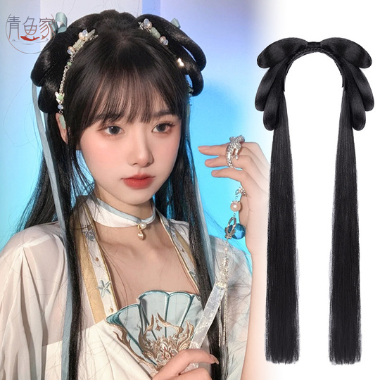 Amazon.co.jp: お団子ヘア 合成中国古代のおだんごヘアウィッグ