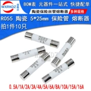 Ống cầu chì gốm R055 kích thước 5x25mm Cầu chì 1a 2a 5a 10a 16a 250V Lõi cầu chì