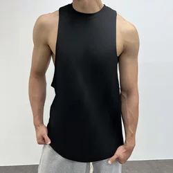 Summer Fitness Vest, Sports Training Heavy Cotton Wide Shoulder Vest, Men's Running Casual Sports Sleeveless