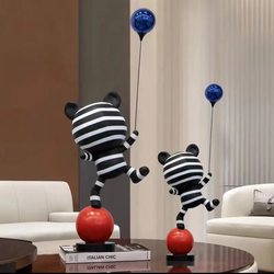 Cream-Style Creative Balloon Rabbit Ornament for Tv Cabinet, Light Luxury High-End Living Room Entrance Resin Decoration with a Sense of Sophistication