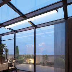 Special Long Strip Ceiling Light for Sunrooms, Wide Version, Smart Remote Control Balcony Light, Mosquito-Proof, High-Temperature Resistant Glass Garden Light