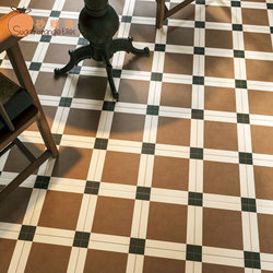 French Retro Plaid Tiles Kitchen Bathroom Balcony Non-Slip Floor Tiles 200X200 Milk Tea Restaurant Tiles