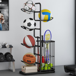 Basketball Storage Rack for Home Use, Indoor Ball Storage Rack for Football, Volleyball, Badminton, Sports Equipment Storage Basket