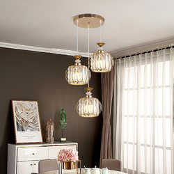 2025 New Model Light Luxury Led Full-Spectrum Eye-Protection Chandelier for Home Dining Room, 3-Head Beauty Salon Lighting Creative Design