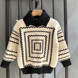 
2025 lapel sweater boys sweater 2025 new fashionable children's winter boys sweater