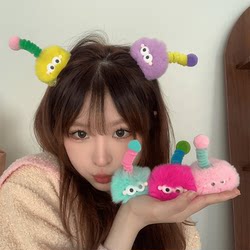 Autumn and Winter Internet-Famous Cute Cartoon Plush Quirky Colorful Coal Ball Hairpin 2024 New Hair Clip for Women