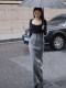 
Xiaoli Gray Records Black Suit High-waisted Half-Woman Long Skirt Spring and Summer High-end Retro Slim Straight Skirt
