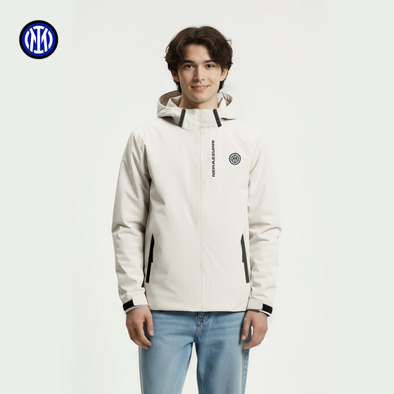 
Inter Milan raincoat Inter Milan men's warm waterproof storm jacket double layer NERAZZURRI style