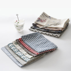  Simple Placemats Japanese Style Cotton and Linen Heat-Resistant Plate Mats Western Dining Table Mats Student Napkins Photography Background Fabric