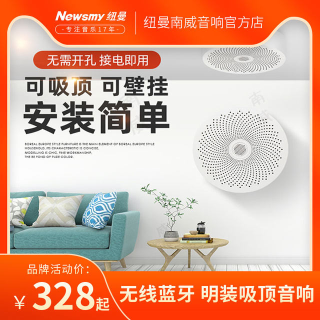 Newman D25 wireless surface-mounted hoisting ball audio supermarket store ceiling set shopping mall restaurant background wall mount speaker