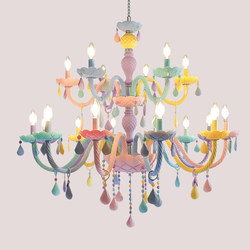 Children's Room Colorful Crystal Bedroom Chandelier Luxury Nordic Cute Macaron Princess Room Korean Kindergarten Chandelier