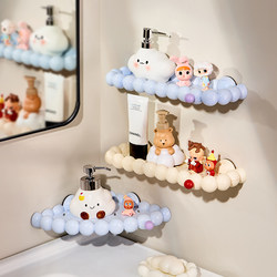 Suction Cup Bathroom Shelf, Bathroom Sink, Washroom Wall-Mounted Toilet Corner Storage Rack