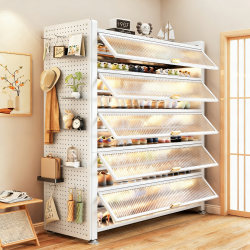 Steel Shoe Cabinet for Home Entrance, Multi-Layer Storage Cabinet, Floor-Standing Entryway Cabinet, Large Capacity, New Simple Shoe Rack