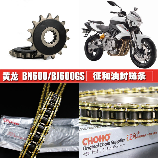 600 Chain Huanglong BJ600GS BN600 Chain and Oil Seal Chain Disk Set Huang Xun 600 ...