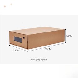 Extended Shoe Storage Box, Shoe Box for Men, Dormitory Over-The-Knee Boot Storage Box, Transparent Paper Organizer Box