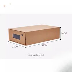 Long Boot Storage Box, Transparent Boot Storage Shoe Box, New Paper Drawer-Style Kraft Paper Material, Dust-Proof Organizer