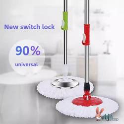 Mop Handle with Rotating Universal Design, Hands-Free Washing, Household Spin-Dry Lazy Mop Tool, One-Step Mop Bucket and Mop Cloth Cleaner