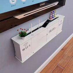 Wall-Mounted Tv Cable Router Box Organizer Shelf Set-Top Box Wall-Mounted No-Drill Wifi Storage