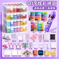 Brand New Canned DIY Bead Art Materials Set, Complete 3D Fusion Mard Color Number Set, Tools, Ironing Paper