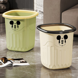 Household Trash Can for Living Room, Kitchen, Bedroom, Bathroom, Toilet, Office with Pressure Ring, Large Capacity, Cream Style