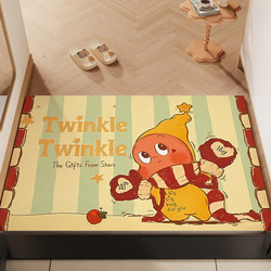 labubu entrance door mat leather wipeable no-wash floor mat