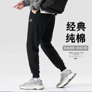 Scarecrow Sports Pants Male Autumn New Cotton Needle Children's Pants Male casual pants Loose large size beam footwear Male
