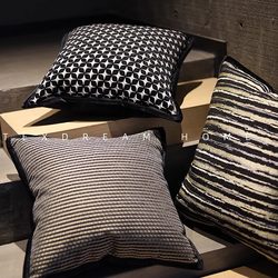 Texdream Black Gold Series Light Luxury Pillowcase Modern Minimalist Sofa Living Room Cushion Removable and Washable