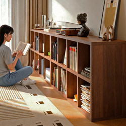 Solid Wood Bookshelf Floor-Standing Storage Rack Wall-Mounted Integrated Grid Cabinet Kindergarten Bookcase Living Room Simple Storage Cabinet