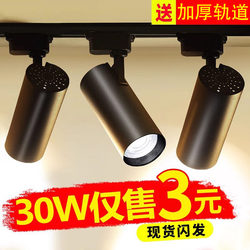 Track Light Led Spotlight for Clothing Store Cob Commercial Surface-Mounted 30W Rail-Type Strip Home Ceiling Dining