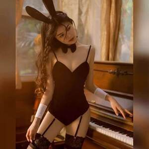 
Bunny girl cos clothing bed sexy emotional underwear uniform pure desire temptation small chest strap breast pad set qq free to take off