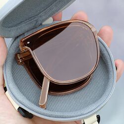 Folding Sunglasses for Women, Summer 2025 New Style, High-End, Anti-Uv, Strong Light Protection, Polarized Sunglasses, Make Big Faces Look Slimmer