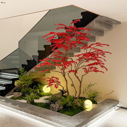 High-Quality Artificial Maple Tree, Fake Red Maple, Large Shopping Mall and Hotel Greenery, Artificial Tree, Indoor Banyan Tree, Simple Decoration and Landscaping