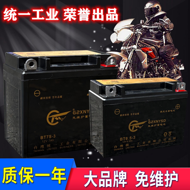 Unified industrial motorcycle battery 12V maintenance-free universal 7a9a125 pedal curved beam moped dry storage battery