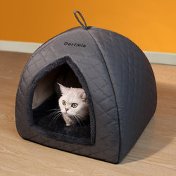 Cat House for All Seasons, Semi-Enclosed Cat Safety House, Small Dog Pet House, Dog House, Cat Sleeping Nest Mat