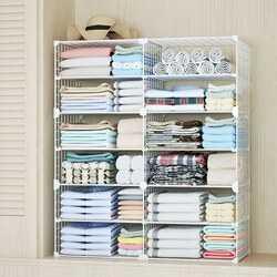 Wardrobe Divider for Clothing Layering, Storage Organizer for Clothes in Room Cabinets, Partitioned Storage Rack