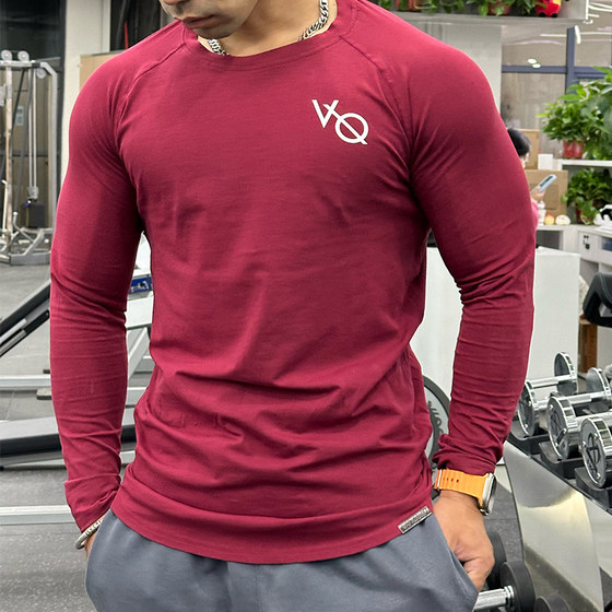 
VANQUISH ESS series VQ men's sports long-sleeved comfortable and breathable fitness training round neck T-shirt solid color