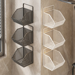 Bathroom Storage Rack, No-Drill Corner Shelf, Wall-Mounted Multifunctional Household Toilet and Shower Room Organizer