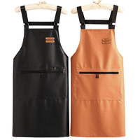 Fashion PU Leather Apron - Waterproof And Oil-Proof Overalls For Home Kitchen Work