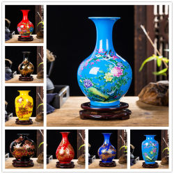 Jingdezhen Ceramic Vase Crystal Glaze Crafts Living Room Tabletop Ornaments Home Accessories Decoration Wine Cabinet Ornaments