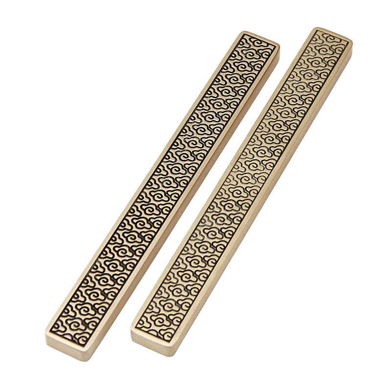 明色祥雲黃銅鎮尺文房四寶紙鎮金屬書法用品實心壓紙