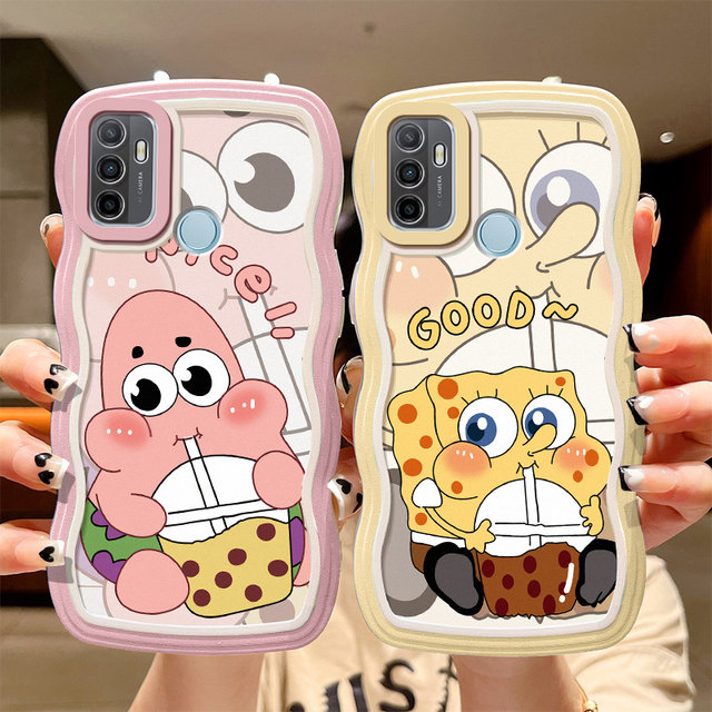 Suitable for OPPO A32 mobile phone case funny cartoon pdvm00 cute girl 0pp0a32 protective cover ins style oppia32 personality simple opopa32 fashion silicone oopo spongebob