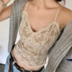Lace with breast pads, beautiful back, vest and suspenders, women's brushed warm and pure desire slimming bottoming top