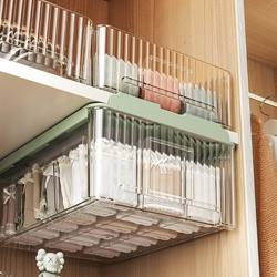 Transparent Underwear Storage Box, Household Socks and Underwear Divider Basket, Wardrobe Layering Organizer, Drawer-Type Clothes Sorting Box