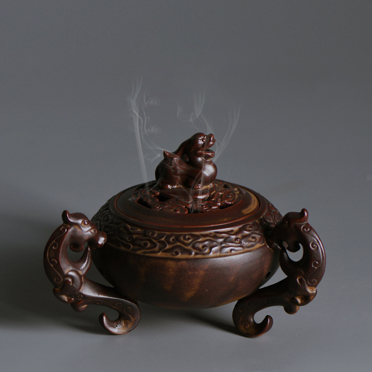 Lò Đốt Hương Gốm Bi Mido - Qilin Xiaoyue - Trang Trí Zen Retro